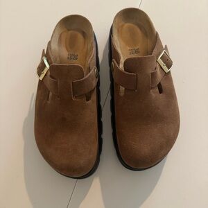 Birkenstock Brown Suede Mules